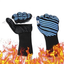 Spot BBQ barbecue high temperature resistant 500-800 degrees flame retardant and fireproof silicone insulation heat-resistant microwave oven gloves