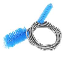 Two fish tank cleaning brush pipeline to remove stainless steel spring hose to clean double head brush