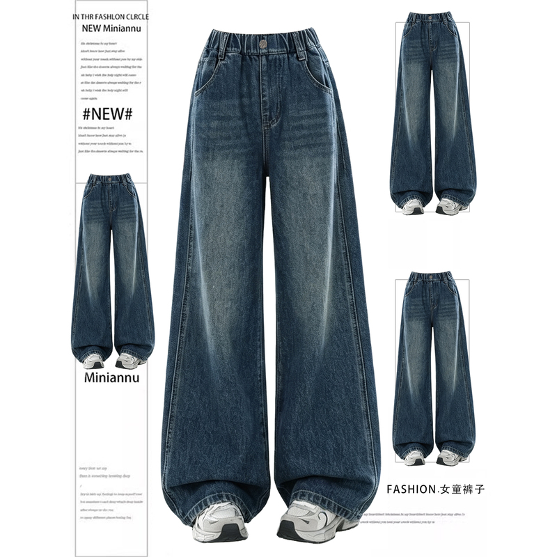 Girls' Loose-Fitting Autumn Jeans Stylish 2026 New Model Big Kids Autumn and Winter Fleece-Lined Wide-Leg Pants Children's Spring and Autumn Pants Girls' Loose-Fitting Autumn Jeans Stylish 2026 New Model Big Kids Autumn and Winter Fleece-Lined Wide-Leg Pants Children's Spring and Autumn Pants