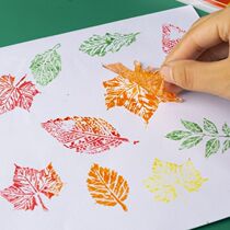 Leaf shape seal transparent silicone DIY childrens silicone seal rubbing tool maple leaf model painting template