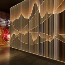 New Chinese style simple landscape decorative painting company front desk background decoration wallpaper office tea room living room mural