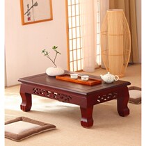 Xinjiang solid wood carved bay window table European style tatami coffee table modern simple kang table and room table