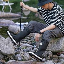 Rain boots for women adult fashionable Japanese-style couple rain boots high-top hiking boots outdoor waterproof boots non-slip rain boots for men