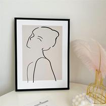 Spot quick release ins style Nordic style decorative painting retro abstract line hanging painting desktop photo frame painting ornament hanging painting