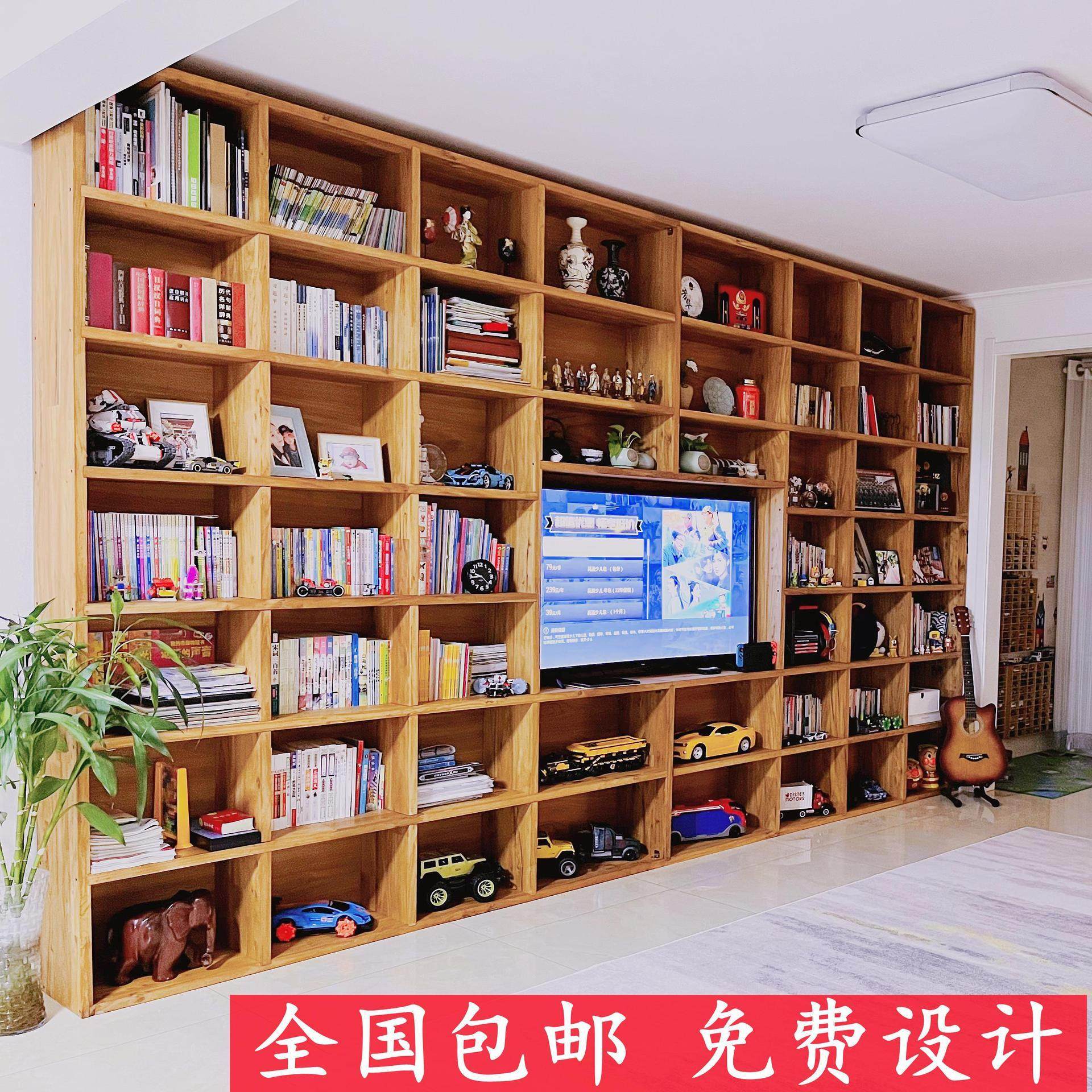 定制老榆木书架,打造专属书香空间🌿 | 满墙书架,文艺范儿满满!🌟-定制书架-淘宝百科网