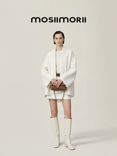 尤加利MOSIIMORII短款双面呢外套2025年秋冬新款短浴袍外套大衣