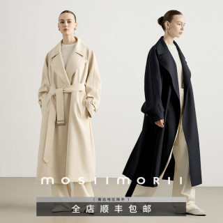 Женская ветровка Mist morning MOSIIMORII, новинка 2025, черная осенняя верхняя одежда средней длины в британском стиле