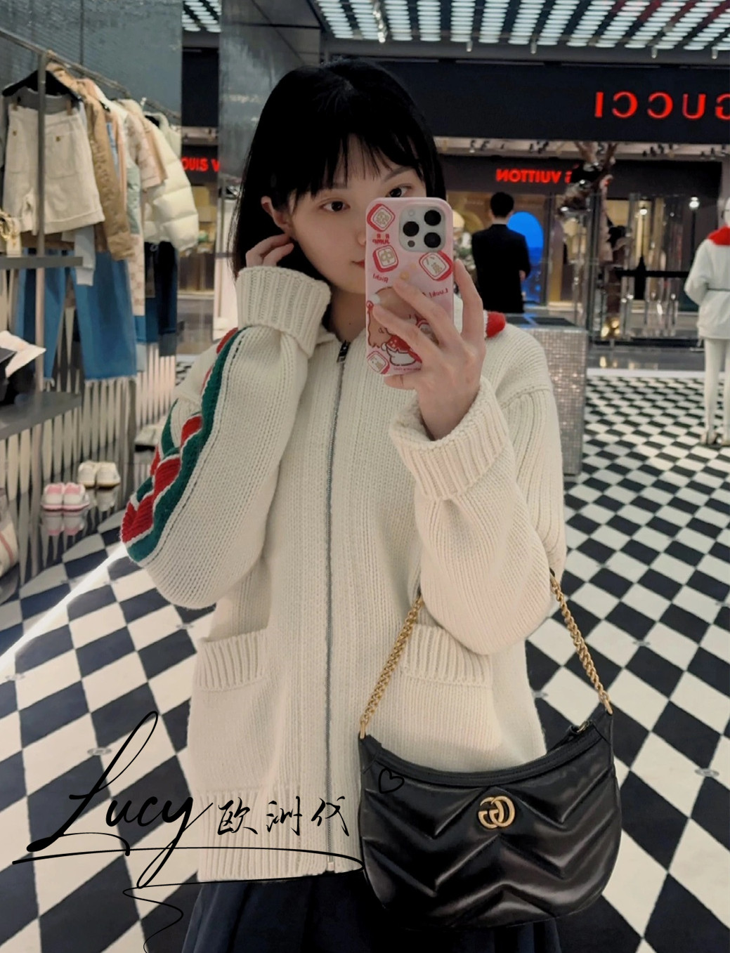Мода холст gucci/古­驰经典marmont双g徽标拉链包马蒙泡芙包手提单肩包女包