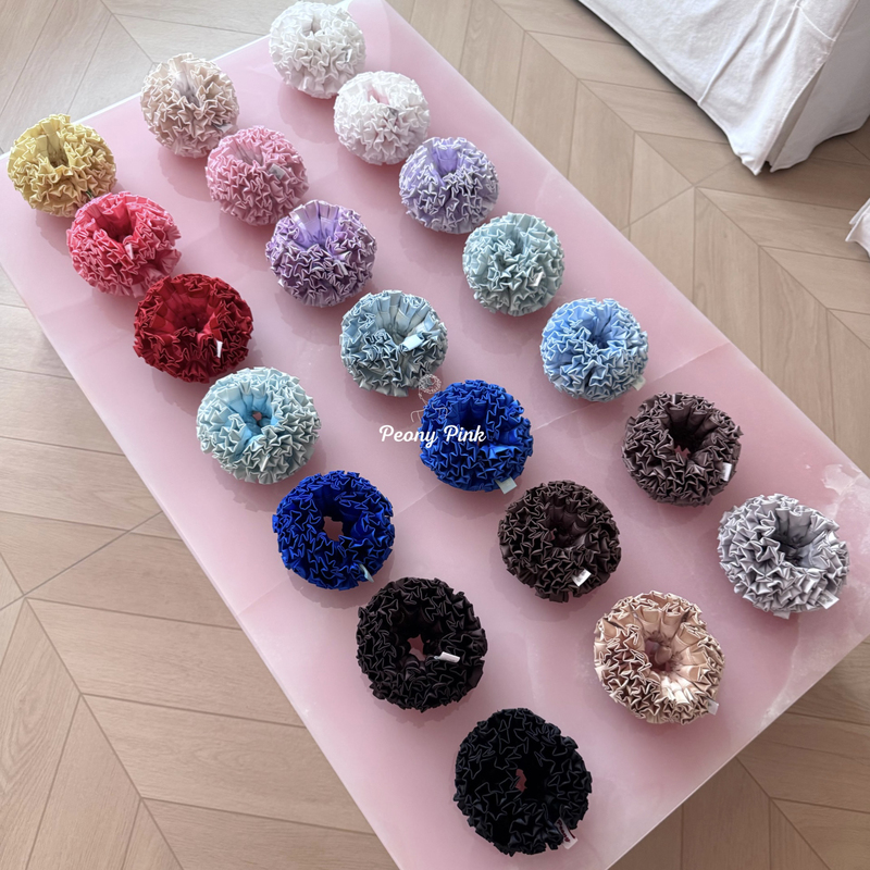 Peony Pink Peony Powder·Flowers in Bloom Satin Hair Tie·Ready Stock Collection Peony Pink Peony Powder·Flowers in Bloom Satin Hair Tie·Ready Stock Collection