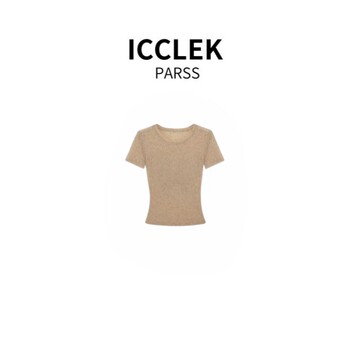 Icclek Parss 2025 Early Autumn New Fashion Slim-Fit Knitwear Simple Versatile Short-Sleeved Top-5703