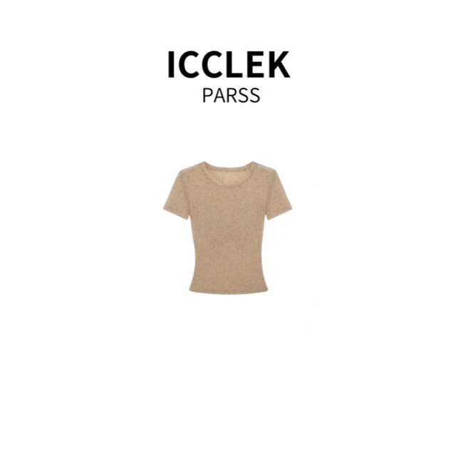 Icclek Parss 2025 Early Autumn New Fashion Slim-Fit Knitwear Simple Versatile Short-Sleeved Top-5703