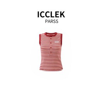 Icclek Parss 2025 Spring/Summer New Fashion Simple Versatile Top Striped Age-Reducing Vest-5692