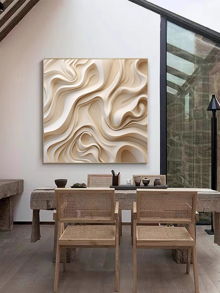 《逆光》侘寂风客厅装饰画极简肌理感抽象卧室餐厅走廊电表箱挂画详情2