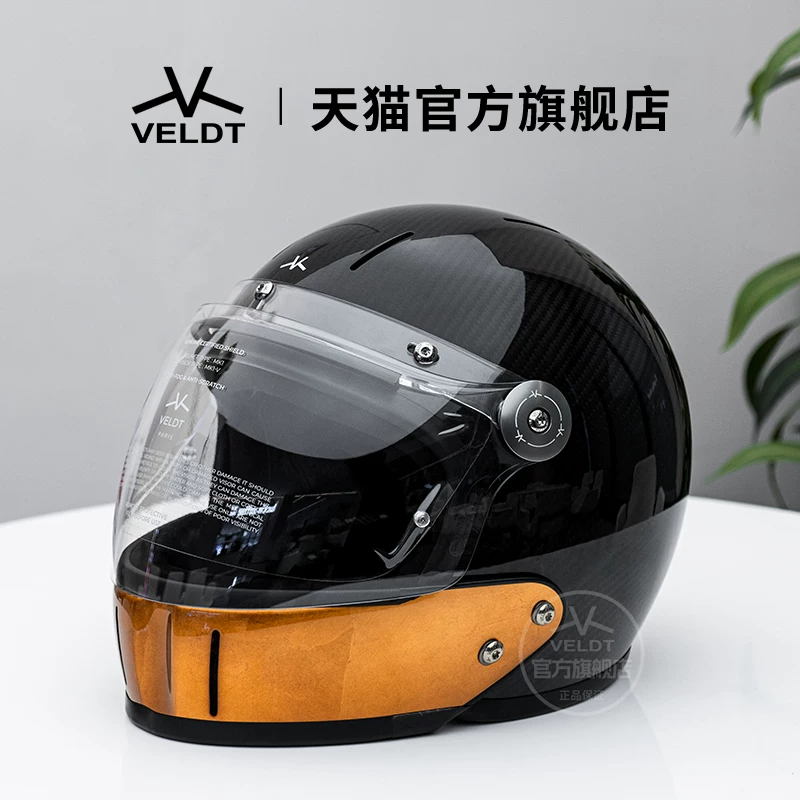 Карбоновый ретро-шлем VELDT подходит для мотоциклов с полной защитой Triumph Harley, комбинированный шлем Velт