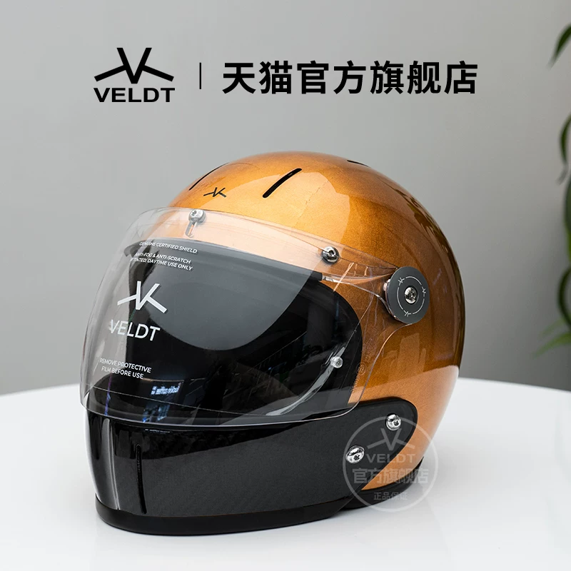Карбоновый ретро-шлем VELDT подходит для мотоциклов с полной защитой Triumph Harley, комбинированный шлем Velт