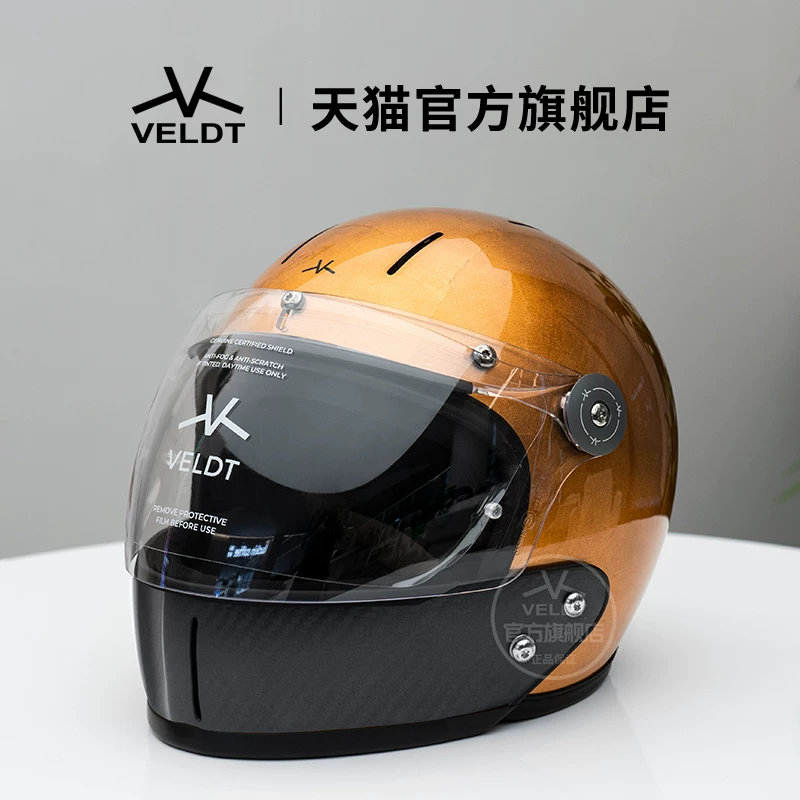 Карбоновый ретро-шлем VELDT подходит для мотоциклов с полной защитой Triumph Harley, комбинированный шлем Velт