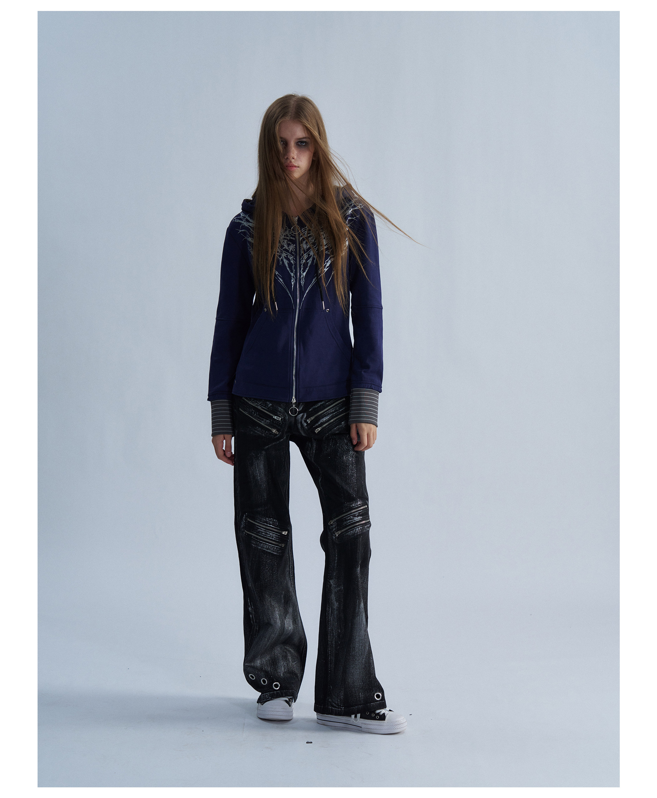 PAIKI Thorn Wings Layered-Look Hoodie
