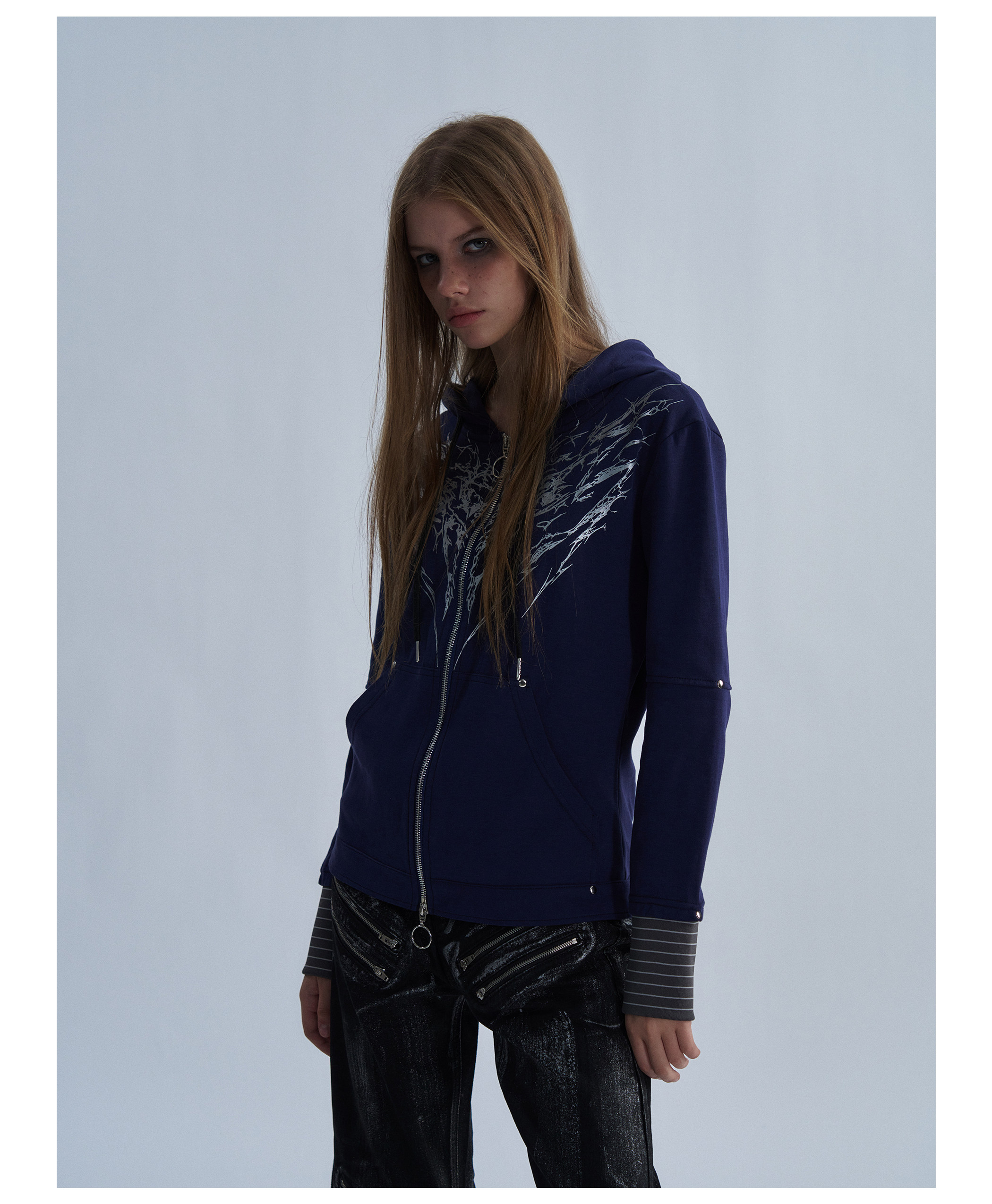 PAIKI Thorn Wings Layered-Look Hoodie