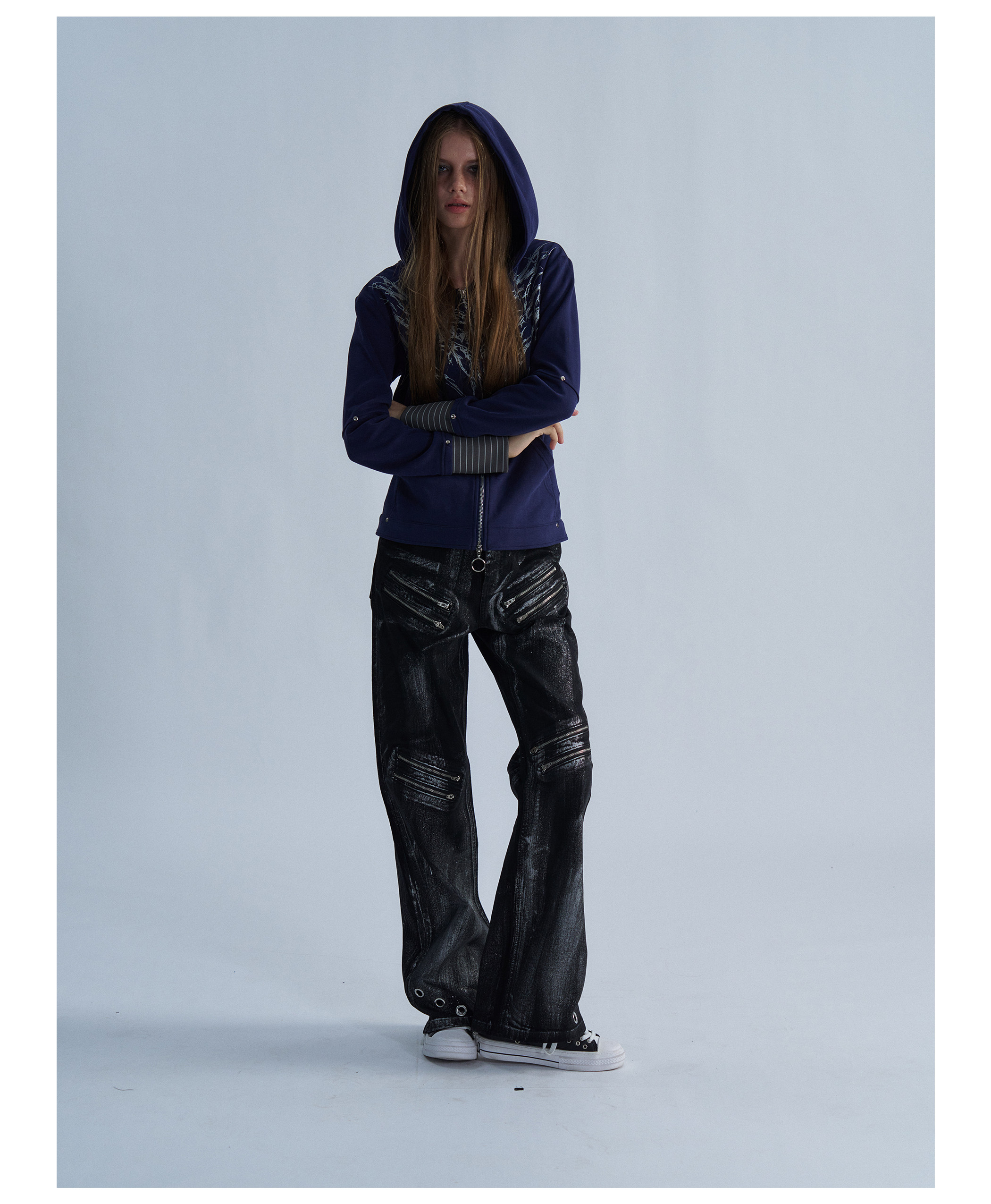 PAIKI Thorn Wings Layered-Look Hoodie