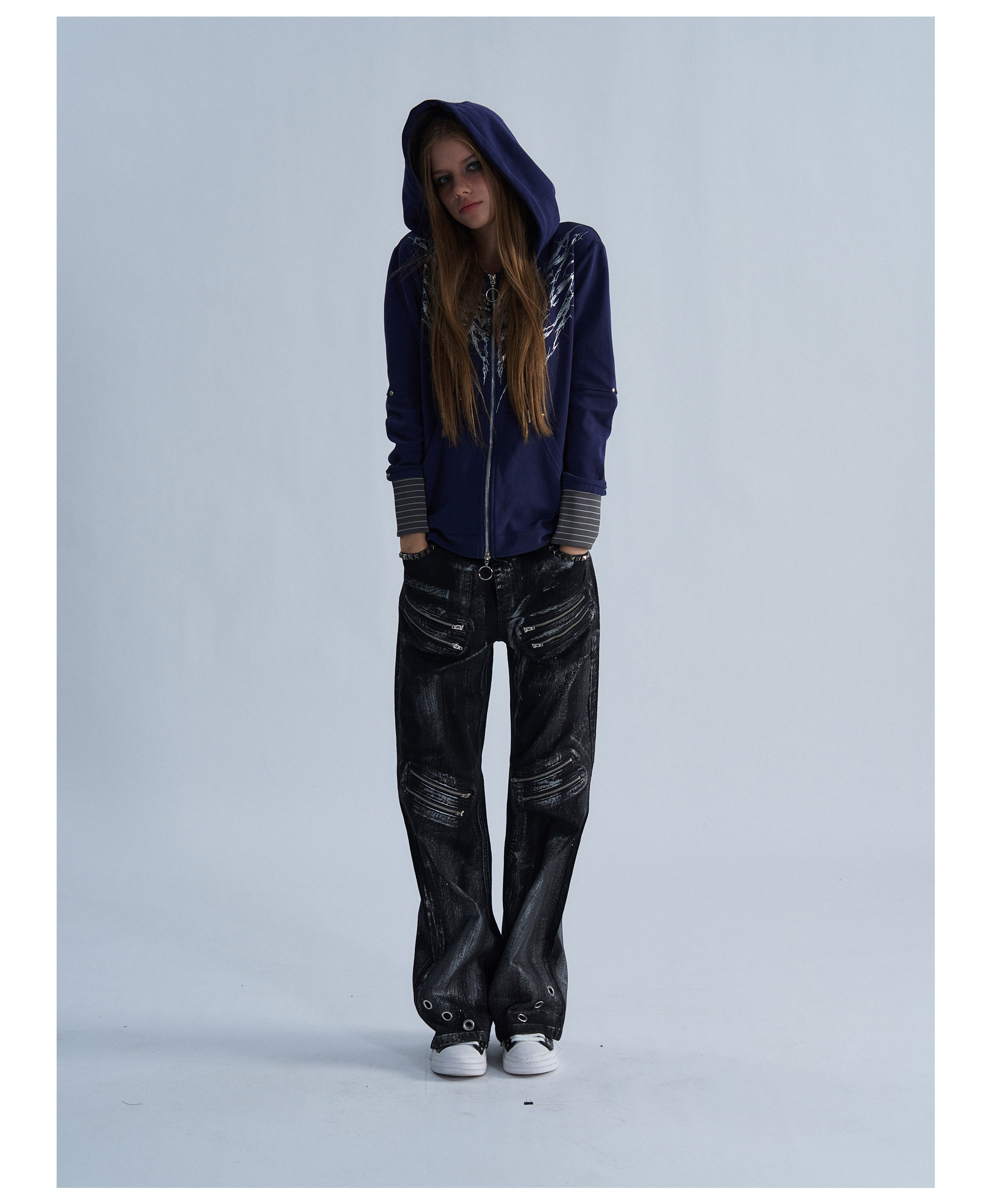 PAIKI Thorn Wings Layered-Look Hoodie