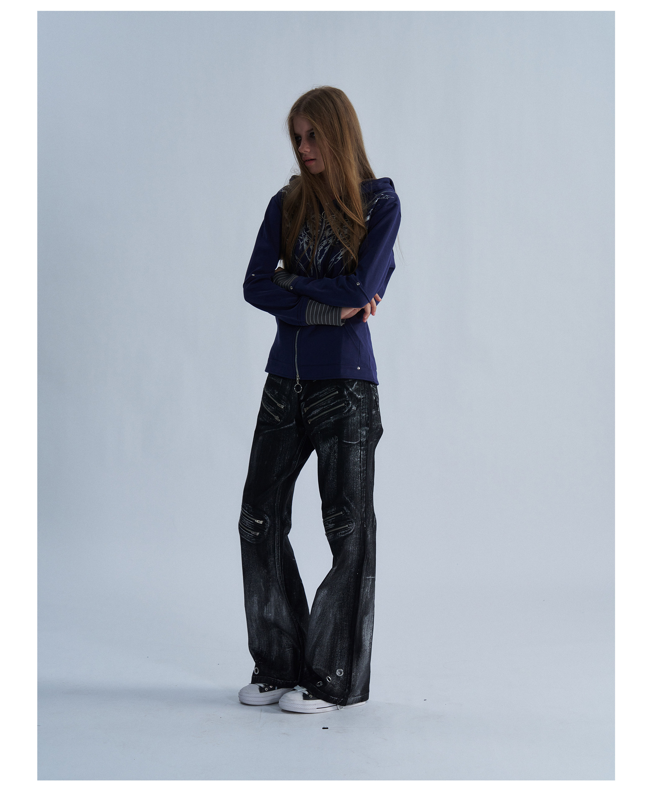 PAIKI Thorn Wings Layered-Look Hoodie