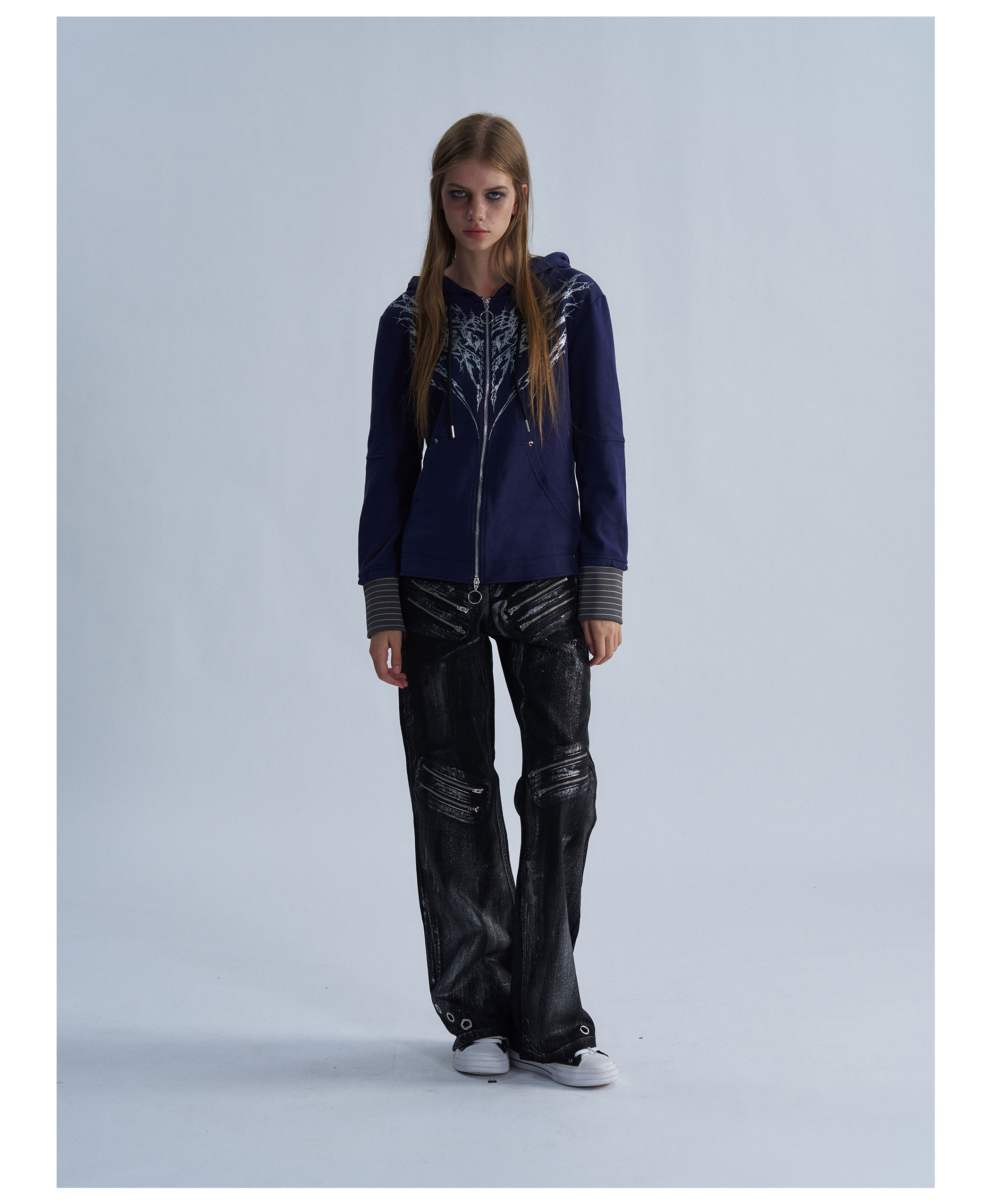 PAIKI Thorn Wings Layered-Look Hoodie