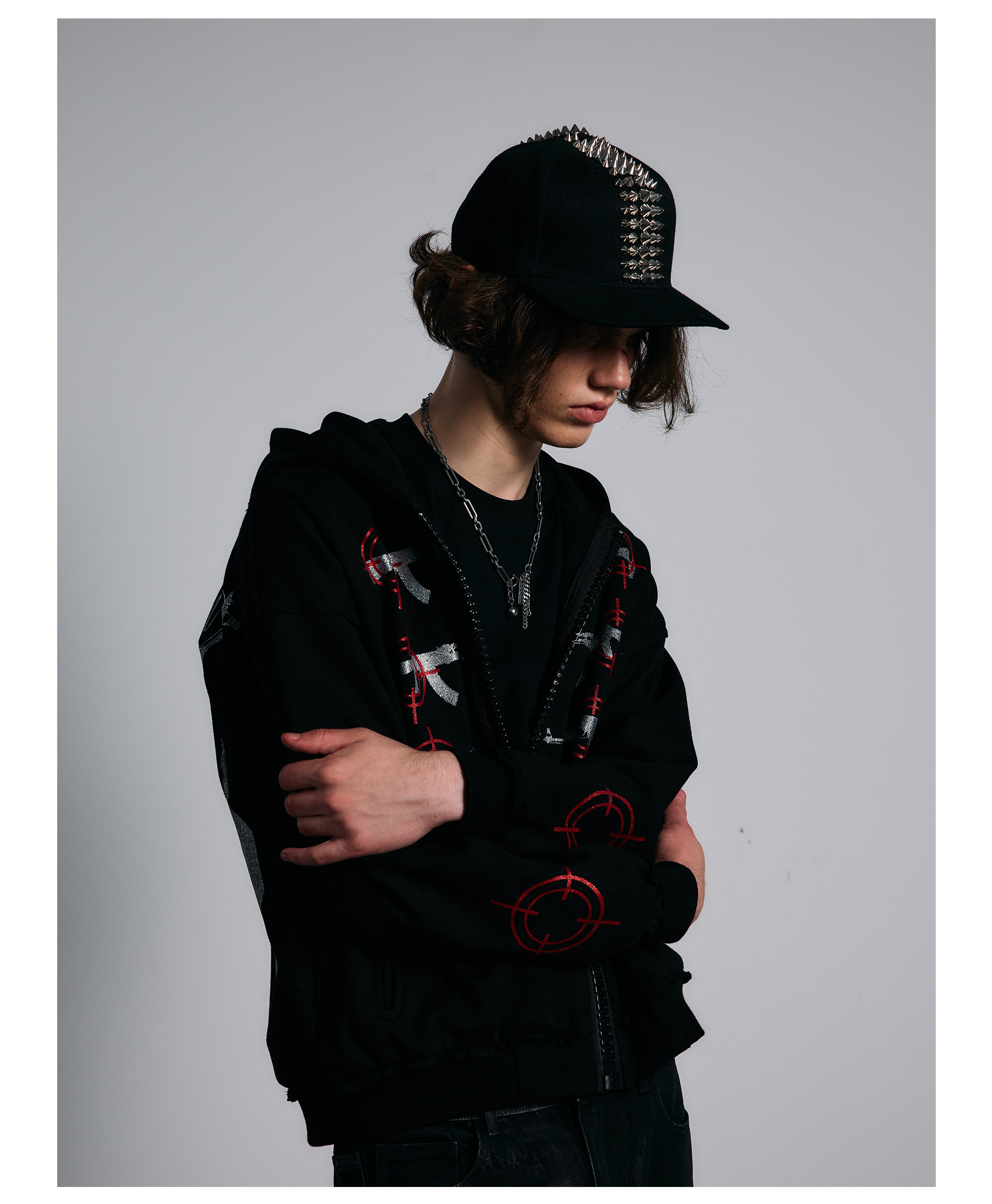 PAIKI Glitter Gun Zip-Up Hoodie