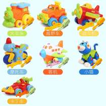 Puzzle tool box set disassembly and assembly vehicle engineering vehicle disassembly and assembly childrens toy screwdriver baby screw boy