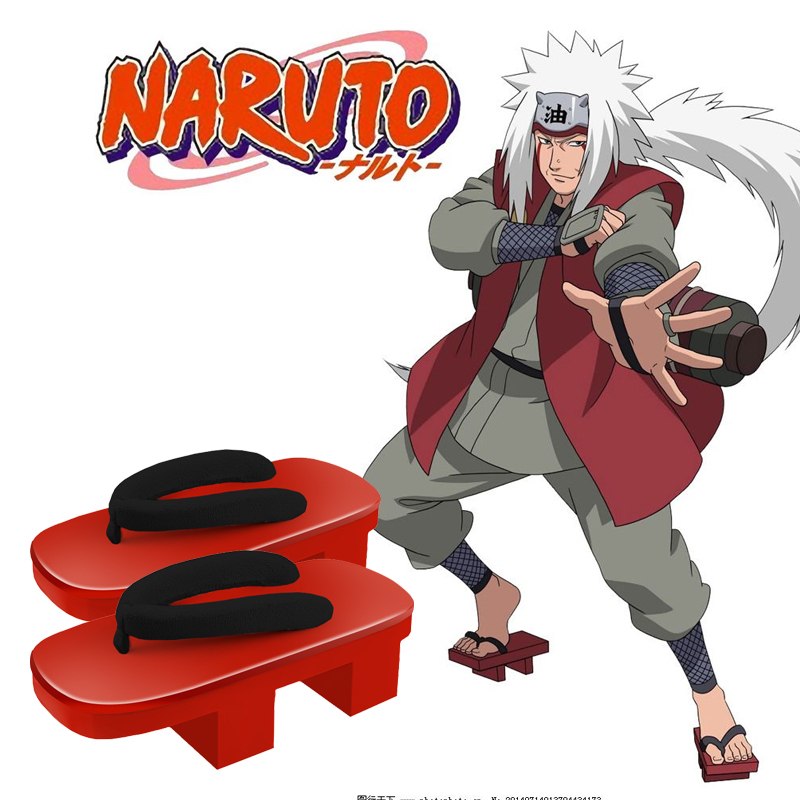 Cosplay Clogs Shoes Naruto Paiye Red Bottom Two-Tooth Black Belt Soft Bottom Clogs Flip-Flops Clogs