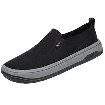 Old Beijing cloth shoes mens summer 2024 new soft-soled breathable lazy one-leg non-slip driving casual canvas shoes