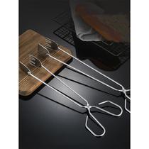 Stainless steel barbecue tongs charcoal tongs bread tongs food tongs steak tongs commercial frying scissor baking tongs