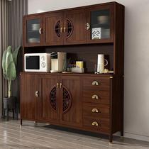 New Chinese style sideboard wine cabinet large capacity high cabinet tea cabinet home kitchen cupboard solid wood bar living room storage cabinet