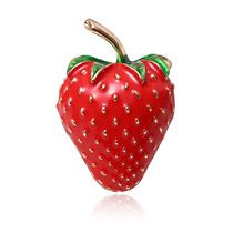 Drip Oil Strawberry Brooch Enamel Oil Alloy Fruit Brooch Cartoon Chest Needle Silk Scarring Snap SPOT