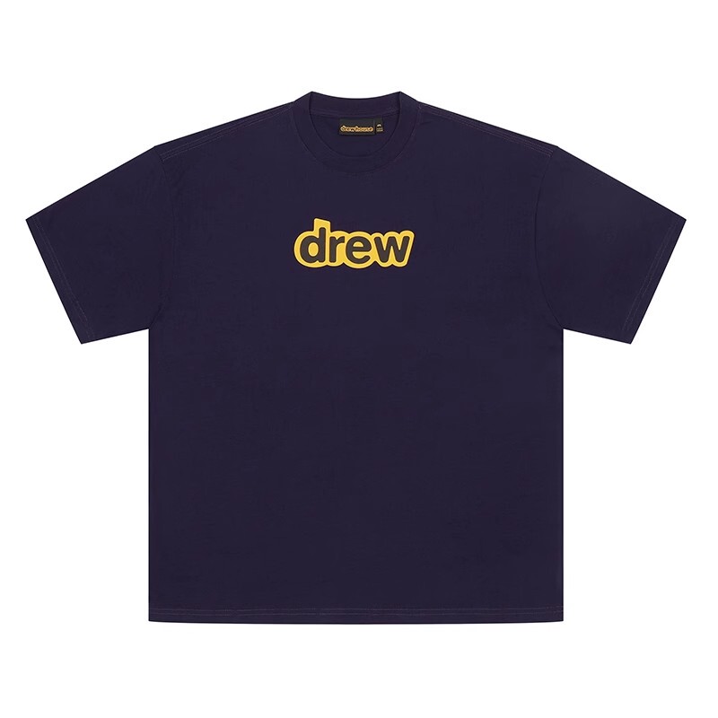 [Official Authentic Product] Drew House Classic Letter Style Dark Navy Blue Short Sleeve T-Shirt 26 Spring Unisex Model