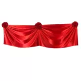 Открытая ленточная режущаяся занавеска красная ткань Стиал Большой красный цветочный шарик волнистый волнистый занавес