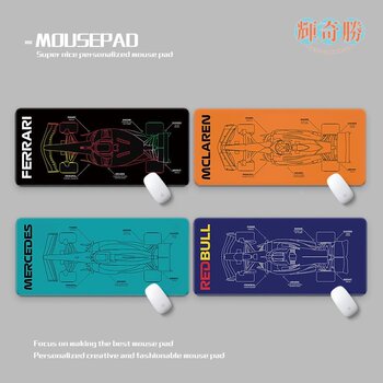 Ferrari F1 Racing Industrial Blueprint Mouse Pad, Extra-Large Four-Wheel Drive Vehicle, Stain-Resistant F1 Deskmats