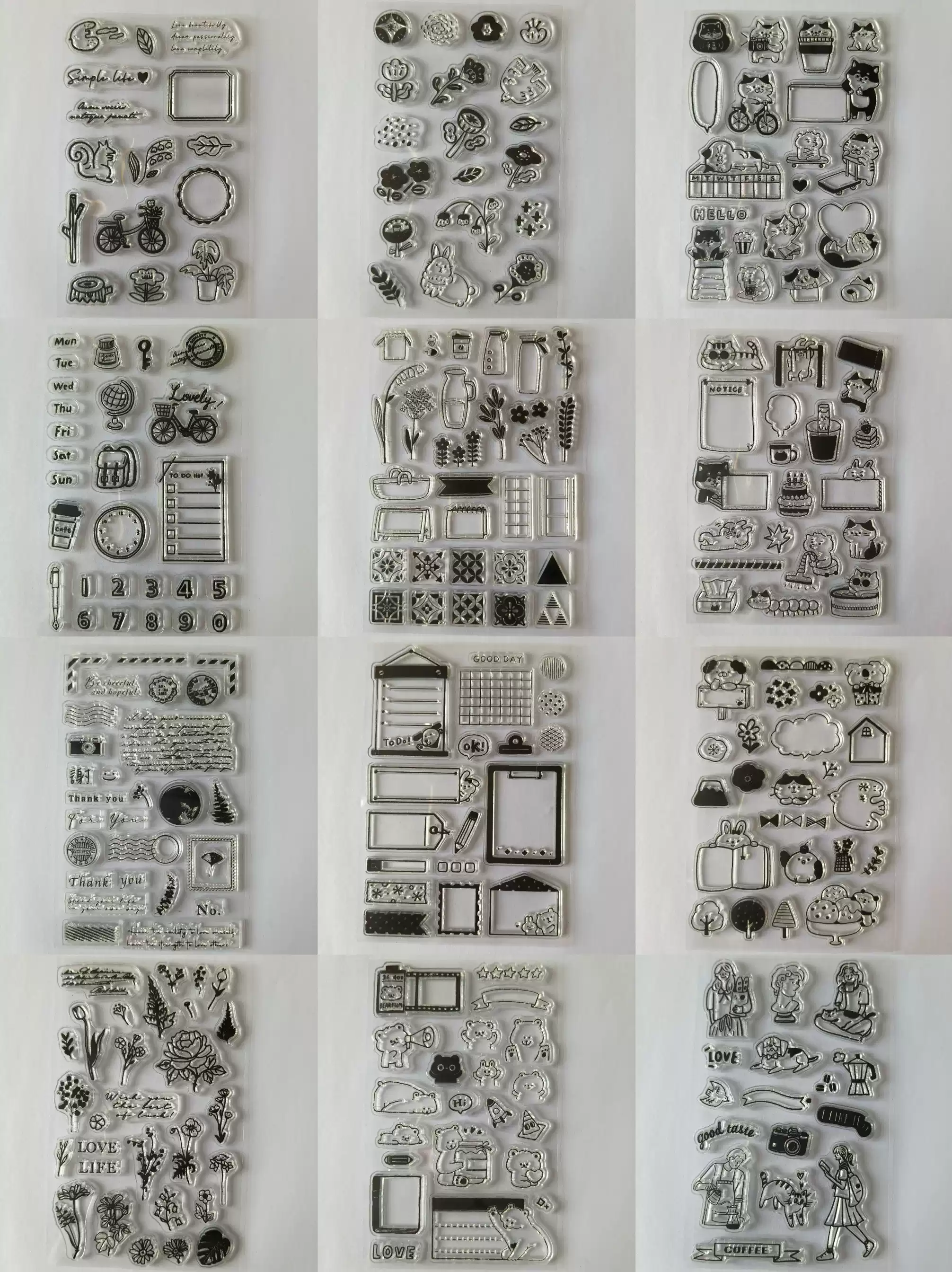 各种月份缩写透明印章硅胶图标DIY手工相册卡片手账装饰