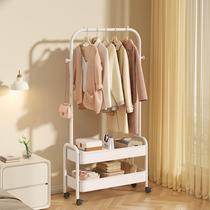 Bedroom floor hanging clothes hanger Easy clothes rack Removable Hood Shelf Home Clotheshorse Clothes Pole Hanger Floor