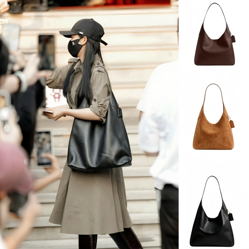 Genuine Leather Brooklyn Tote Bag 34 for Women, Simple Style, Large Capacity, Commuter Bag, High-End, Relaxed, Versatile Women's Bag