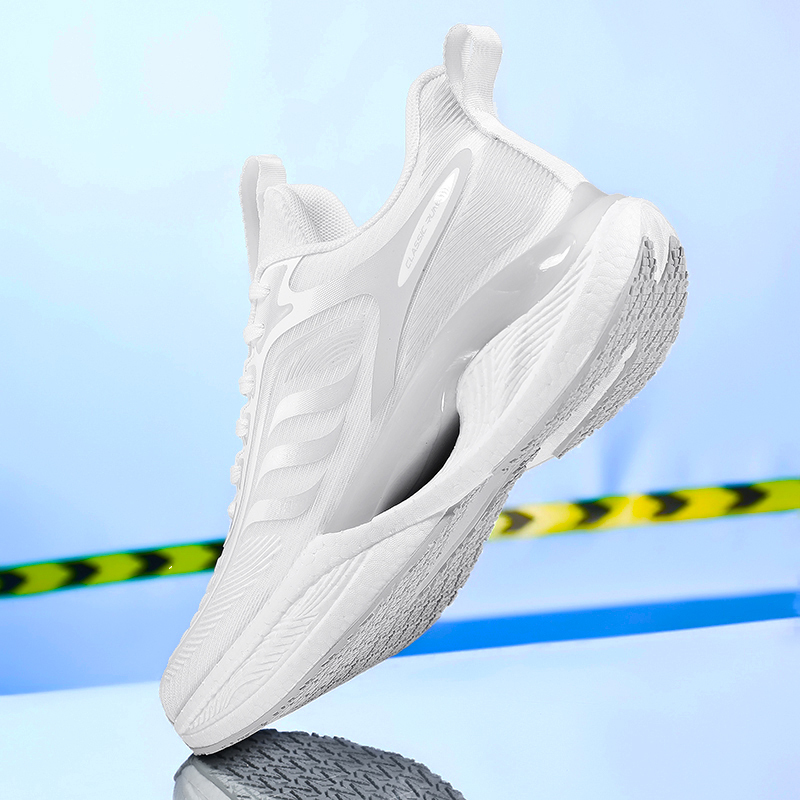 Men's Shoes, Summer Sports Shoes, Breathable White Shoes, High School Students, Teenagers, Boys, Lightweight Shock-Absorbing White Military Training Shoes