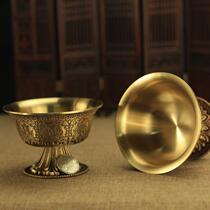 Spot pure copper water supply bowl Buddhist utensils tantric ritual utensils copper carved eight auspicious water supply cups seven holy water cups eight