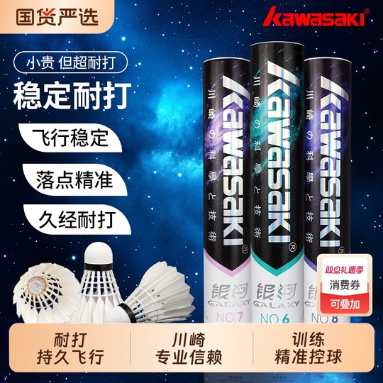 川崎正品羽毛球专业训练耐用飞行稳定耐打王比赛用球硬球头12只