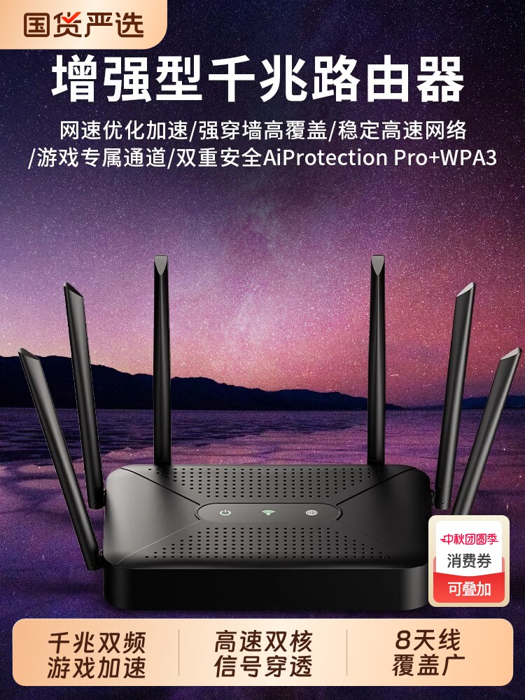 Маршрутизатор домашний высокоскоростной гигабитный беспроводной wifi6 через стену king 5g двухдиапазонная киберспортивная игра студенческое общежитие покрытие всего дома сигналом мобильного оптического интернета cat волоконно-оптический большие и малые квартиры новинка 2025 года Изображение 1