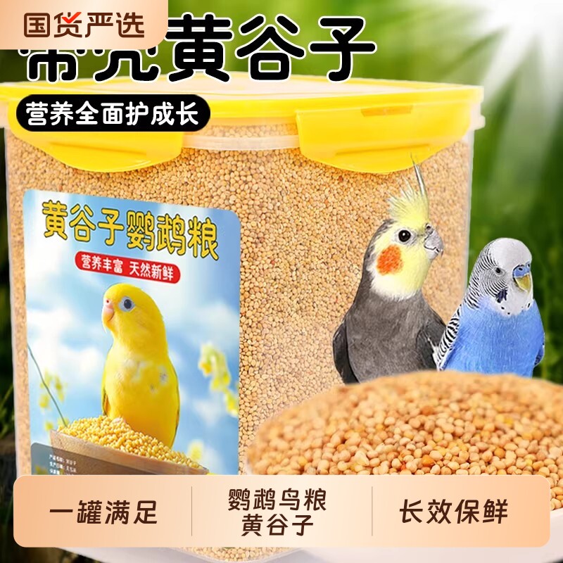 オウムの餌、鳥の餌、オカメインコ、コガネメキシコインコ、特別な鳥の餌、殻付きキビ、黄色いキビの鳥の餌