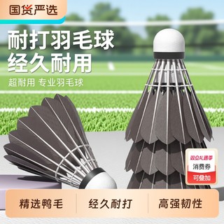 洛斯托克稳定耐打羽毛球防风鸭毛不易烂飞行稳定室内室外训练用球