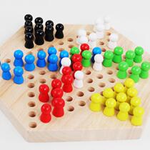 Qiaozhimu checkers childrens educational toys wooden chess board chess pieces for primary school students intellectual parent-child games kindergarten