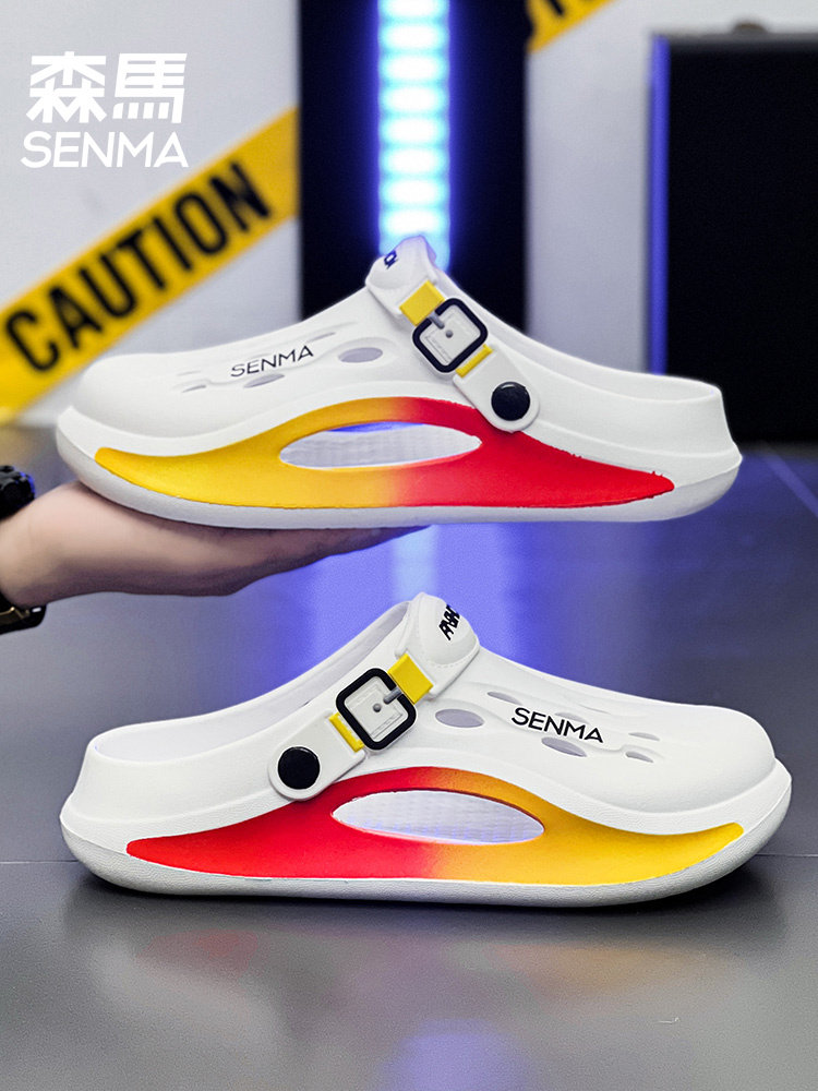 SEMI CAVE SHOES MENS SUMMER 2024 NEW WEAR OUTSIDE WEARING FEELING BAOTOU BEACH SANDALS SPORTS NON-SLIP SANDALS