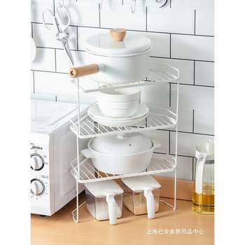 Home story japan multi-purpose bowl and plate store drain rack multi-layer drain storage rack wrought cutting board pot lid rack