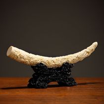 Ivory ornaments Chinese-style decorations living room offices high-end wine cabinets luxury resin handicrafts modern light luxury