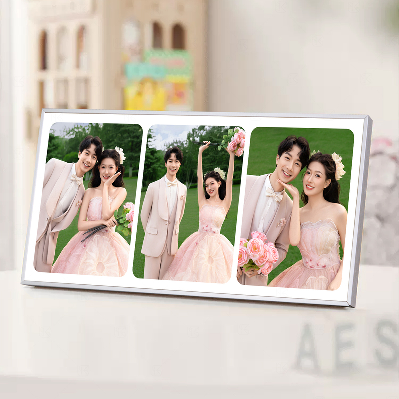 Wedding Photo Triptych Creative Photo Frame Display Stand with Three or Four Grids, Studio-Quality Fine Border Wedding Decoration Wedding Photo Triptych Creative Photo Frame Display Stand with Three or Four Grids, Studio-Quality Fine Border Wedding Decoration